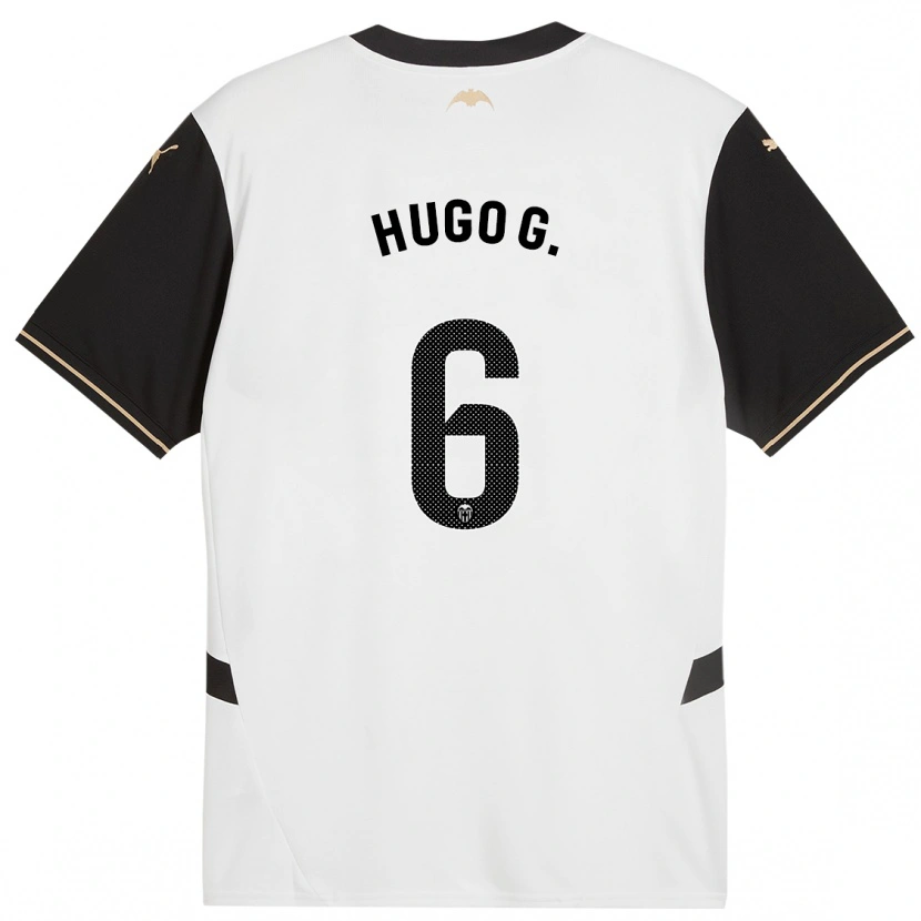 Danxen Kinder Hugo Guillamón #6 Weiß Schwarz Heimtrikot Trikot 2024/25 T-Shirt