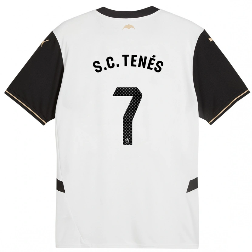 Danxen Kinder Sergi Canós #7 Weiß Schwarz Heimtrikot Trikot 2024/25 T-Shirt