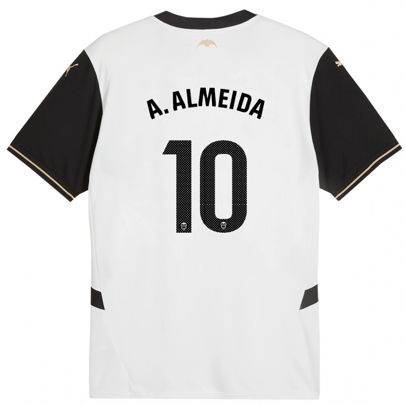 Danxen Kinder André Almeida #10 Weiß Schwarz Heimtrikot Trikot 2024/25 T-Shirt