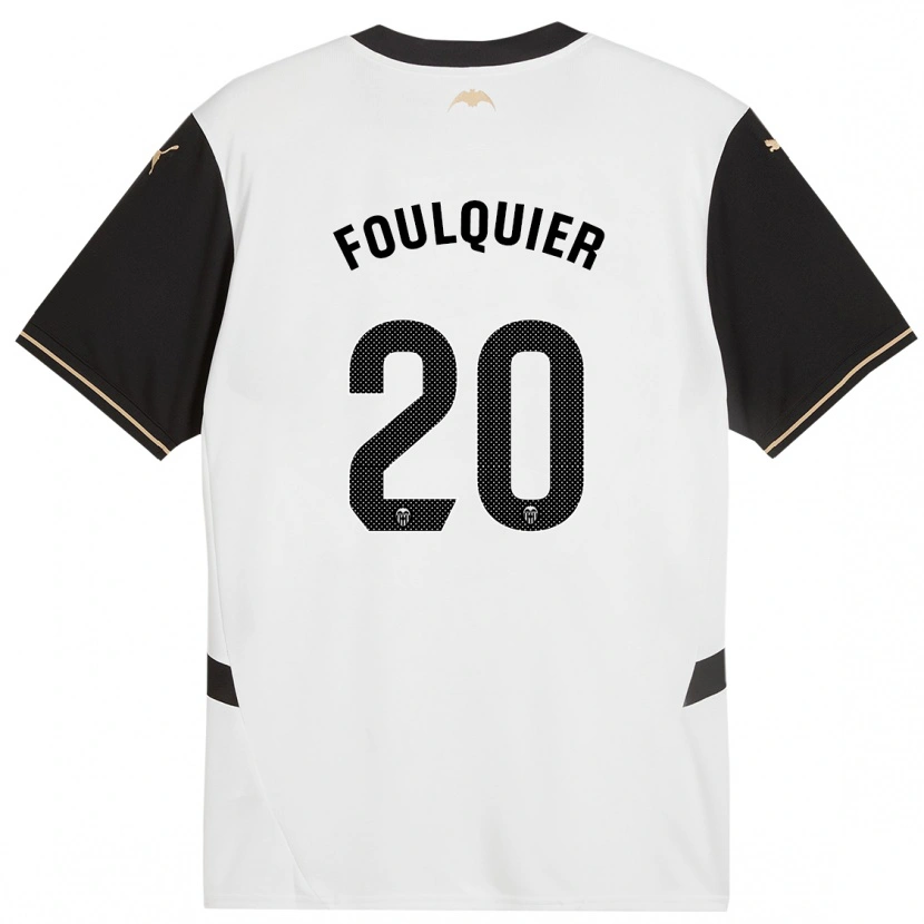 Danxen Kinder Dimitri Foulquier #20 Weiß Schwarz Heimtrikot Trikot 2024/25 T-Shirt