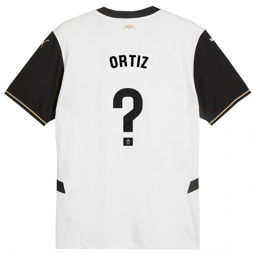 Danxen Kinder Pablo Ortiz #0 Weiß Schwarz Heimtrikot Trikot 2024/25 T-Shirt