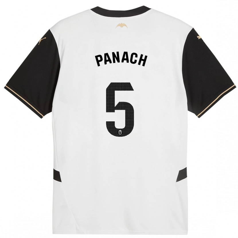 Danxen Kinder Alejandro Panach #5 Weiß Schwarz Heimtrikot Trikot 2024/25 T-Shirt