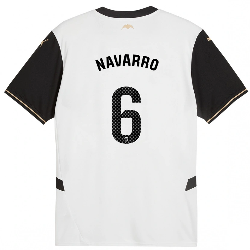 Danxen Kinder Javi Navarro #6 Weiß Schwarz Heimtrikot Trikot 2024/25 T-Shirt