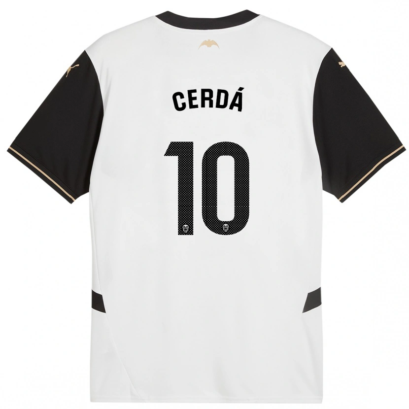 Danxen Kinder Alex Cerdá #10 Weiß Schwarz Heimtrikot Trikot 2024/25 T-Shirt