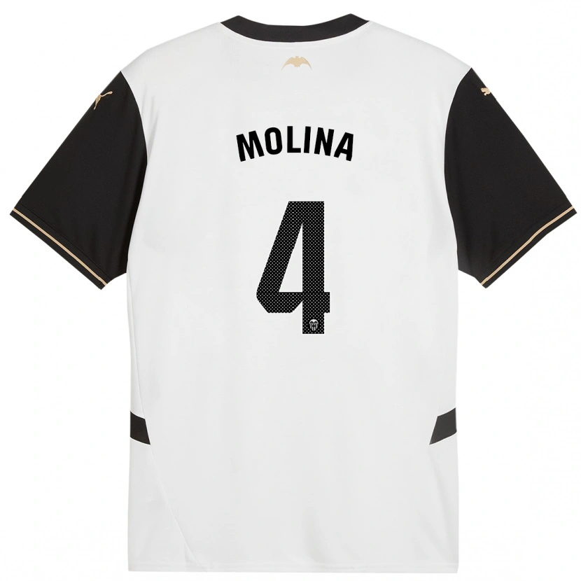 Danxen Kinder María Molina #4 Weiß Schwarz Heimtrikot Trikot 2024/25 T-Shirt