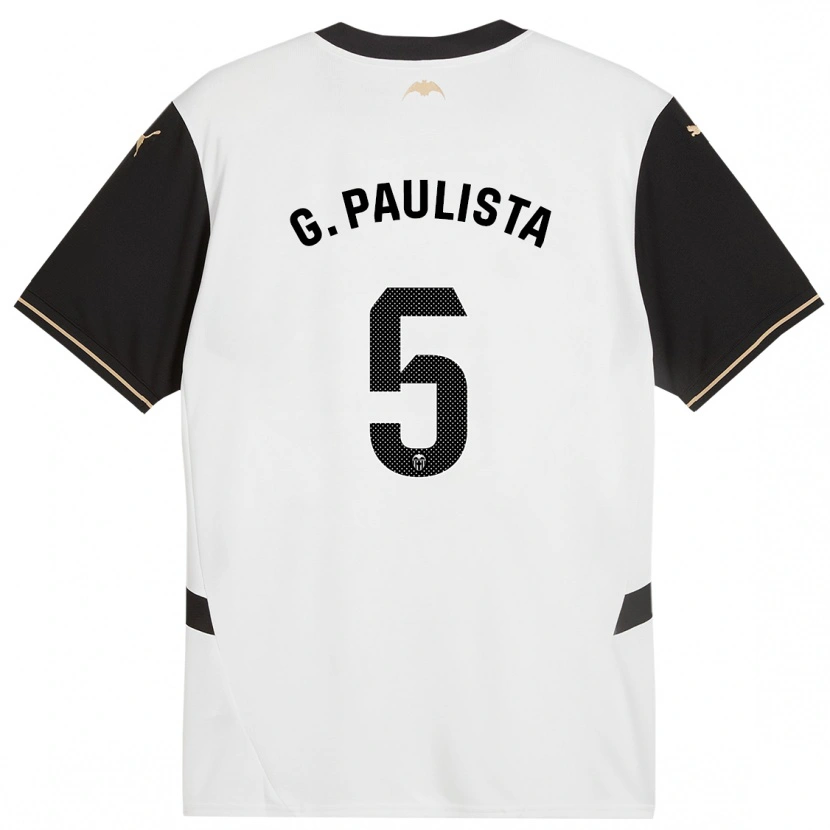 Danxen Kinder Gabriel Paulista #5 Weiß Schwarz Heimtrikot Trikot 2024/25 T-Shirt