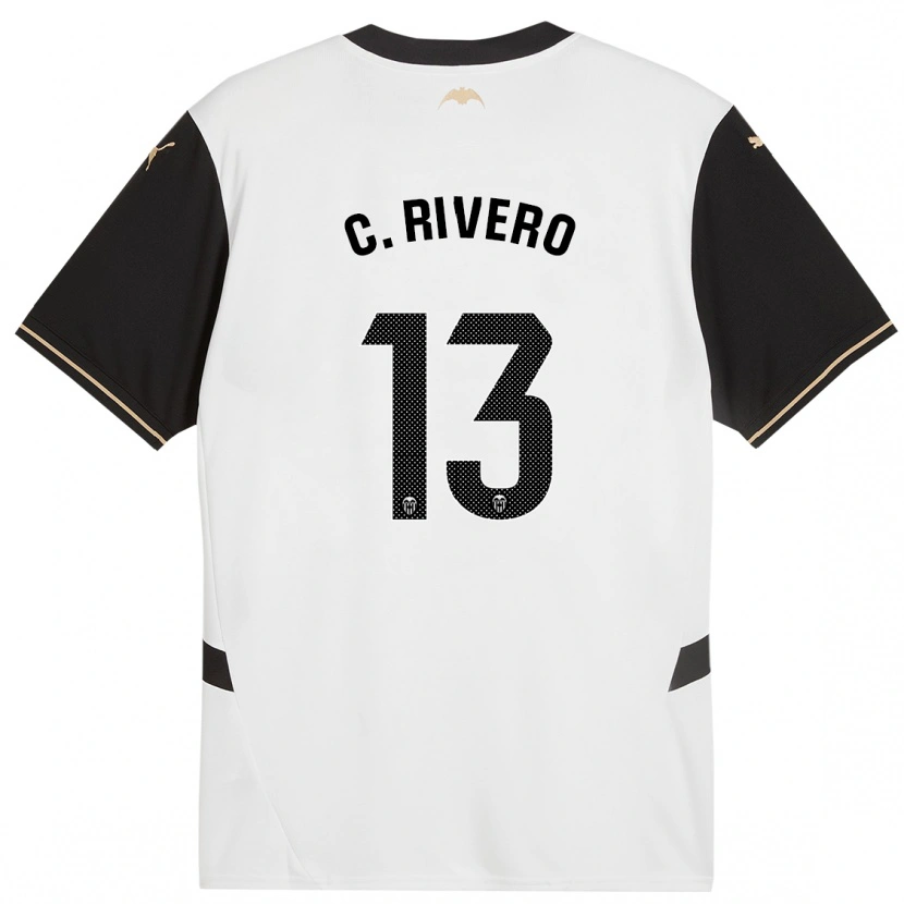 Danxen Kinder Cristian Rivero #13 Weiß Schwarz Heimtrikot Trikot 2024/25 T-Shirt