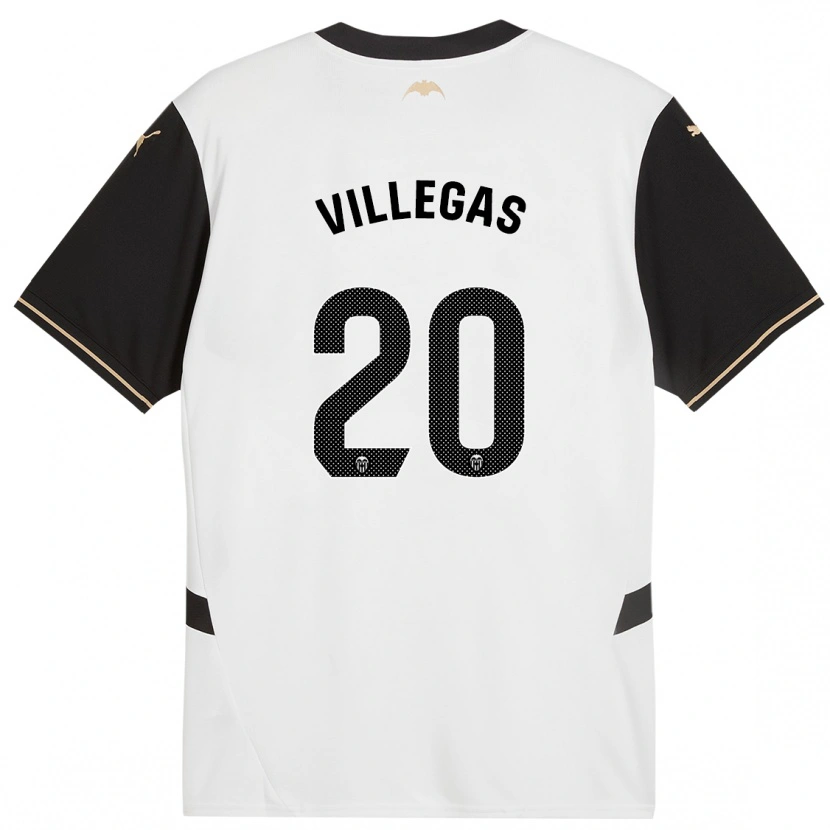 Danxen Kinder Noelia Villegas #20 Weiß Schwarz Heimtrikot Trikot 2024/25 T-Shirt