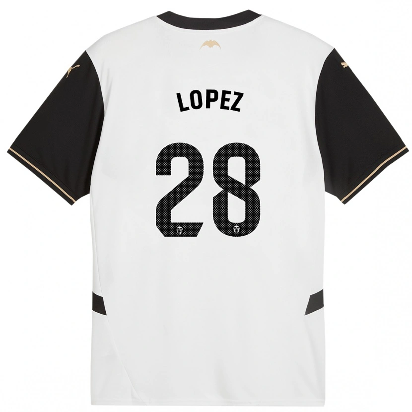 Danxen Kinder Saray Lopez #28 Weiß Schwarz Heimtrikot Trikot 2024/25 T-Shirt