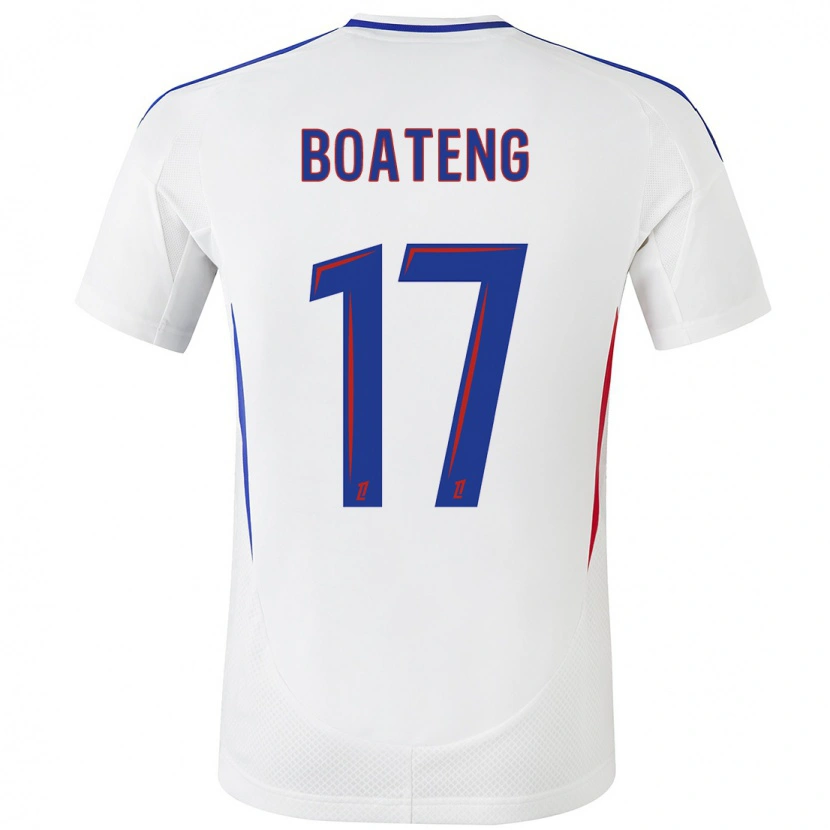 Danxen Kinder Jerome Boateng #17 Weiß Blau Heimtrikot Trikot 2024/25 T-Shirt