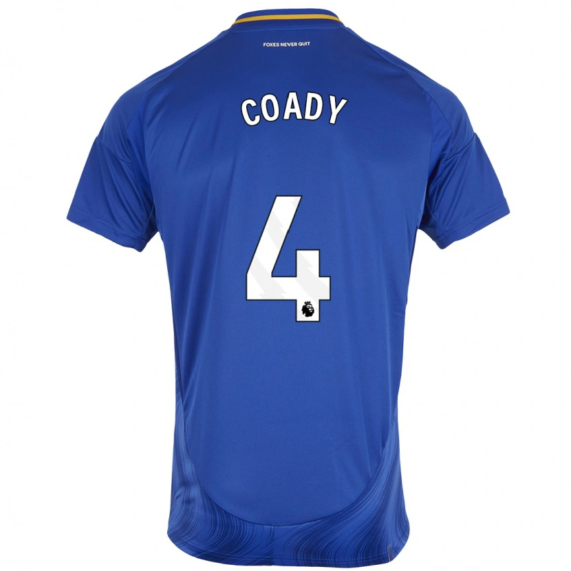 Danxen Kinder Conor Coady #4 Blau Weiß Heimtrikot Trikot 2024/25 T-Shirt