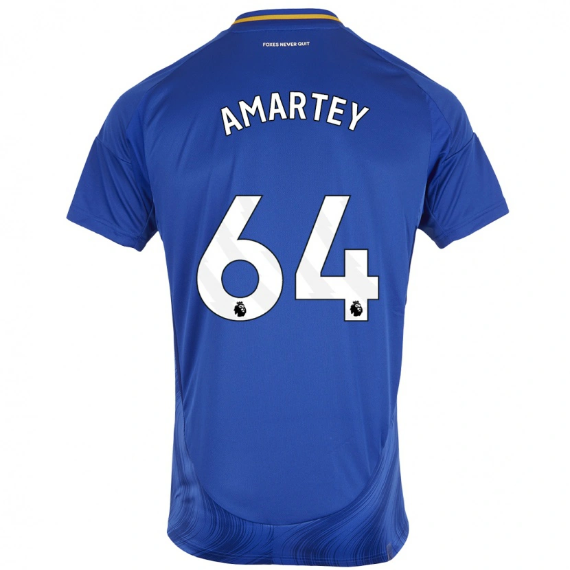 Danxen Kinder Bobby Amartey #64 Blau Weiß Heimtrikot Trikot 2024/25 T-Shirt