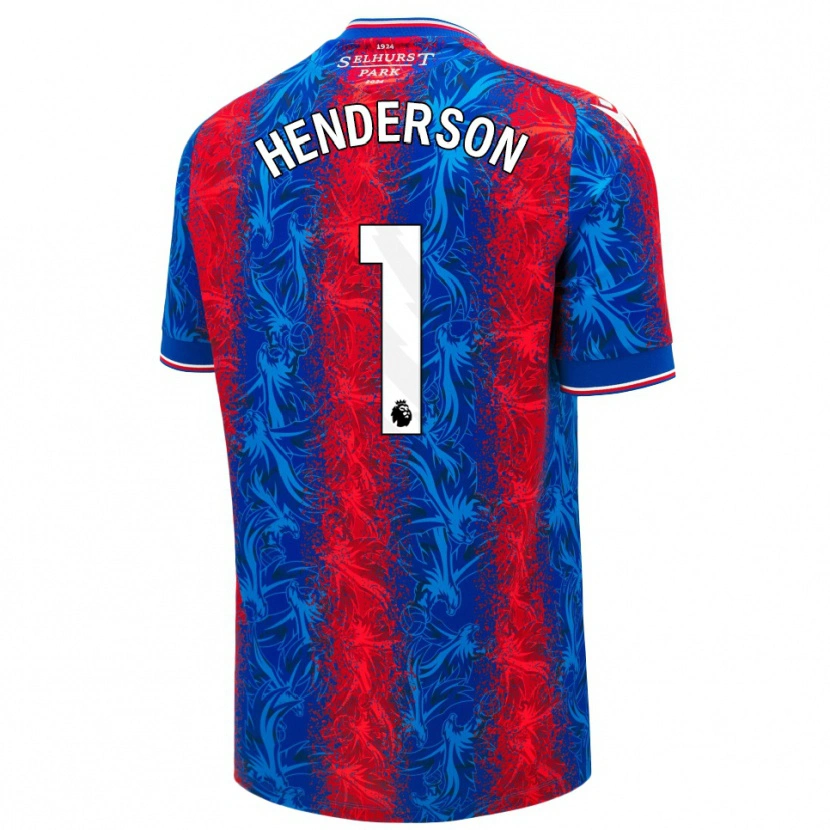 Danxen Kinder Dean Henderson #1 Rot Blauen Streifen Heimtrikot Trikot 2024/25 T-Shirt