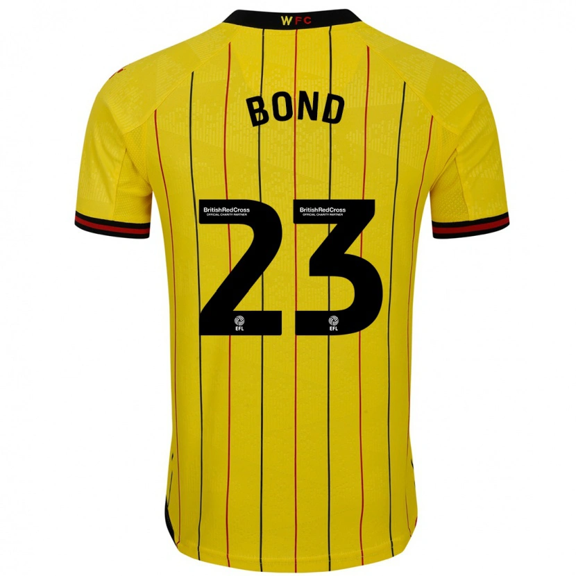 Danxen Kinder Jonathan Bond #23 Gelb Schwarz Heimtrikot Trikot 2024/25 T-Shirt