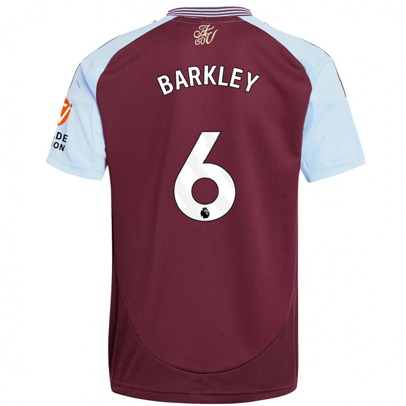 Danxen Kinder Ross Barkley #6 Burgunder Himmelblau Heimtrikot Trikot 2024/25 T-Shirt