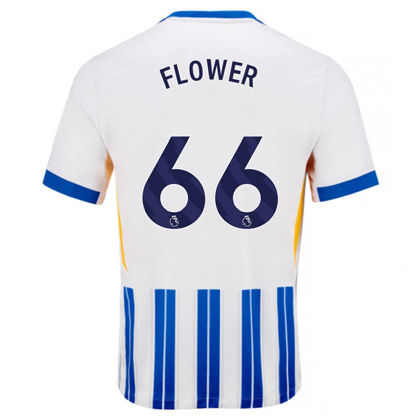 Danxen Kinder Louis Flower #66 Weiß Blaue Nadelstreifen Heimtrikot Trikot 2024/25 T-Shirt