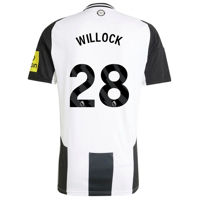 Danxen Kinder Joe Willock #28 Weiß Schwarz Heimtrikot Trikot 2024/25 T-Shirt