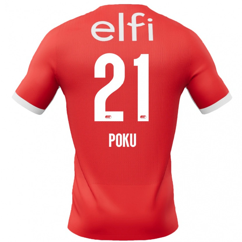 Danxen Kinder Ernest Poku #21 Rot Weiß Heimtrikot Trikot 2024/25 T-Shirt