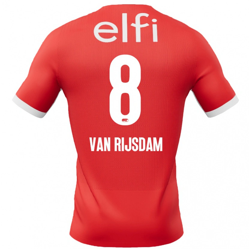 Danxen Kinder Julian Van Rijsdam #8 Rot Weiß Heimtrikot Trikot 2024/25 T-Shirt