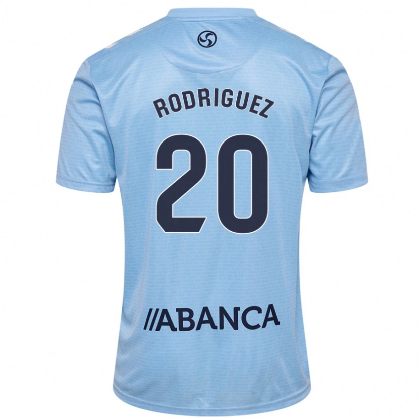 Danxen Kinder Javi Rodríguez #20 Himmelblau Heimtrikot Trikot 2024/25 T-Shirt