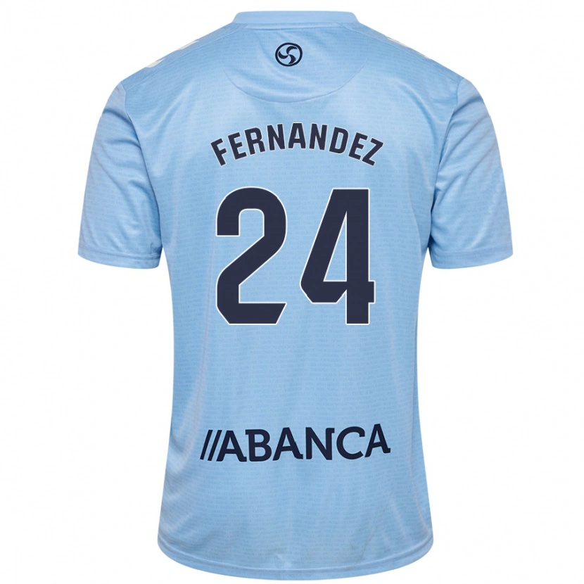 Danxen Kinder César Fernández #24 Himmelblau Heimtrikot Trikot 2024/25 T-Shirt