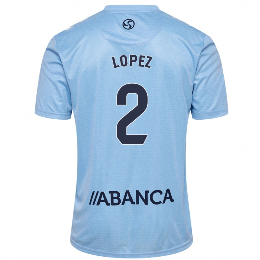 Danxen Kinder Iván López #2 Himmelblau Heimtrikot Trikot 2024/25 T-Shirt