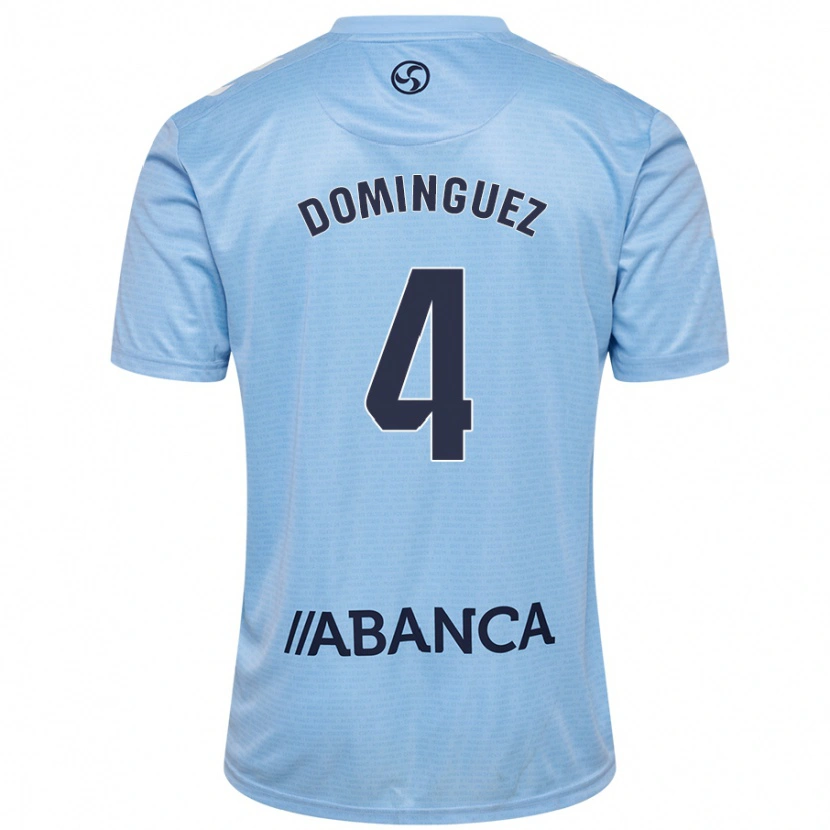 Danxen Kinder Javi Domínguez #4 Himmelblau Heimtrikot Trikot 2024/25 T-Shirt