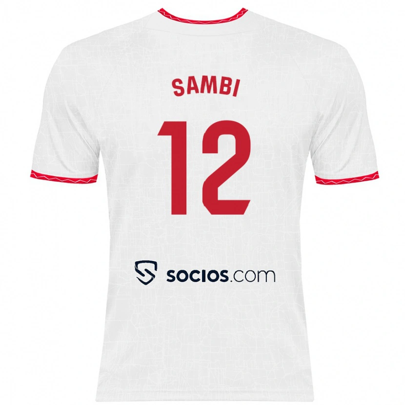 Danxen Kinder Albert Sambi Lokonga #12 Weiß Rot Heimtrikot Trikot 2024/25 T-Shirt