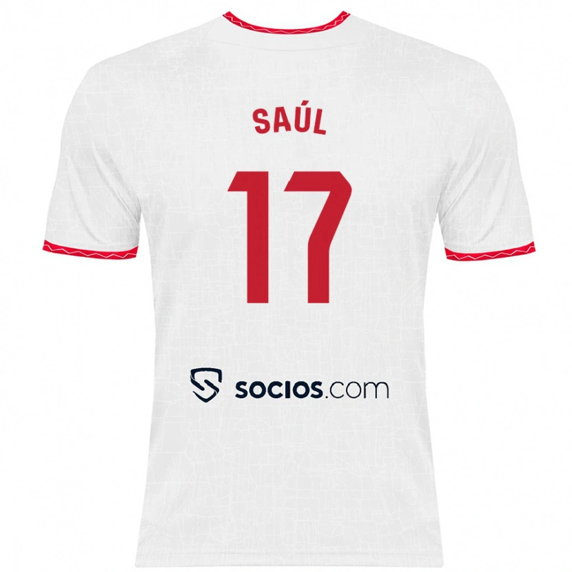 Danxen Kinder Saúl Ñíguez #17 Weiß Rot Heimtrikot Trikot 2024/25 T-Shirt