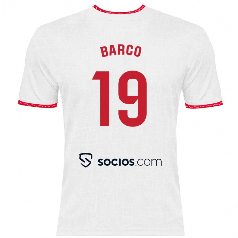 Danxen Kinder Valentín Barco #19 Weiß Rot Heimtrikot Trikot 2024/25 T-Shirt