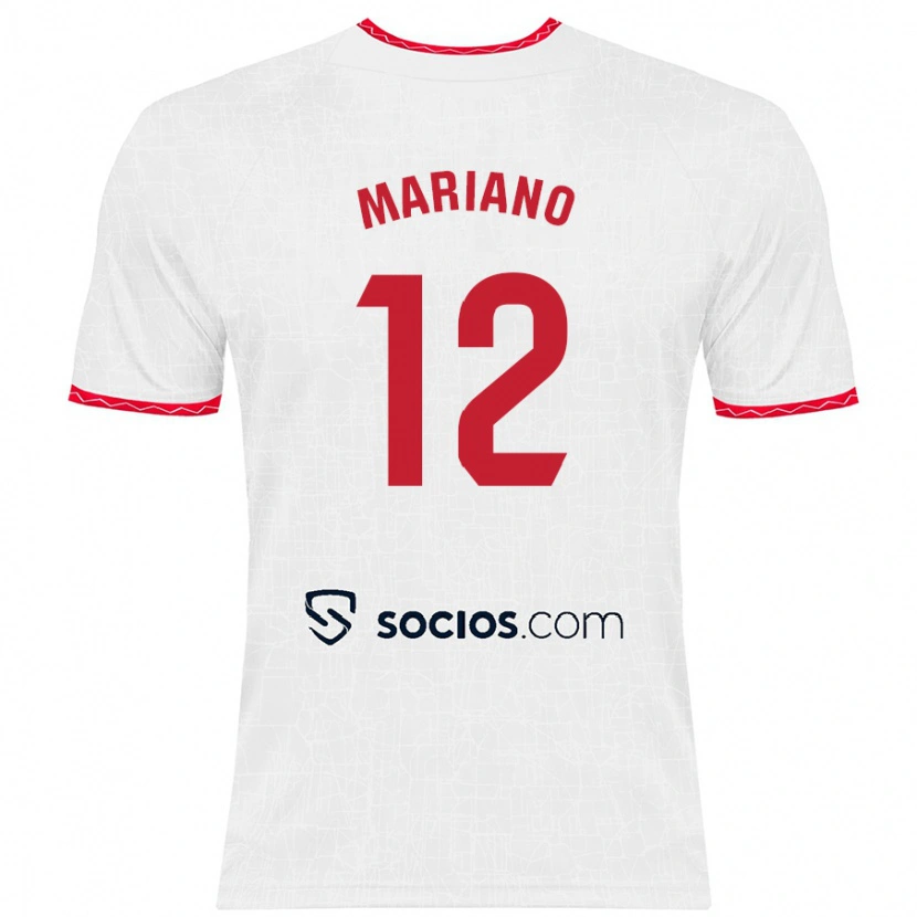 Danxen Kinder Mariano Díaz #12 Weiß Rot Heimtrikot Trikot 2024/25 T-Shirt