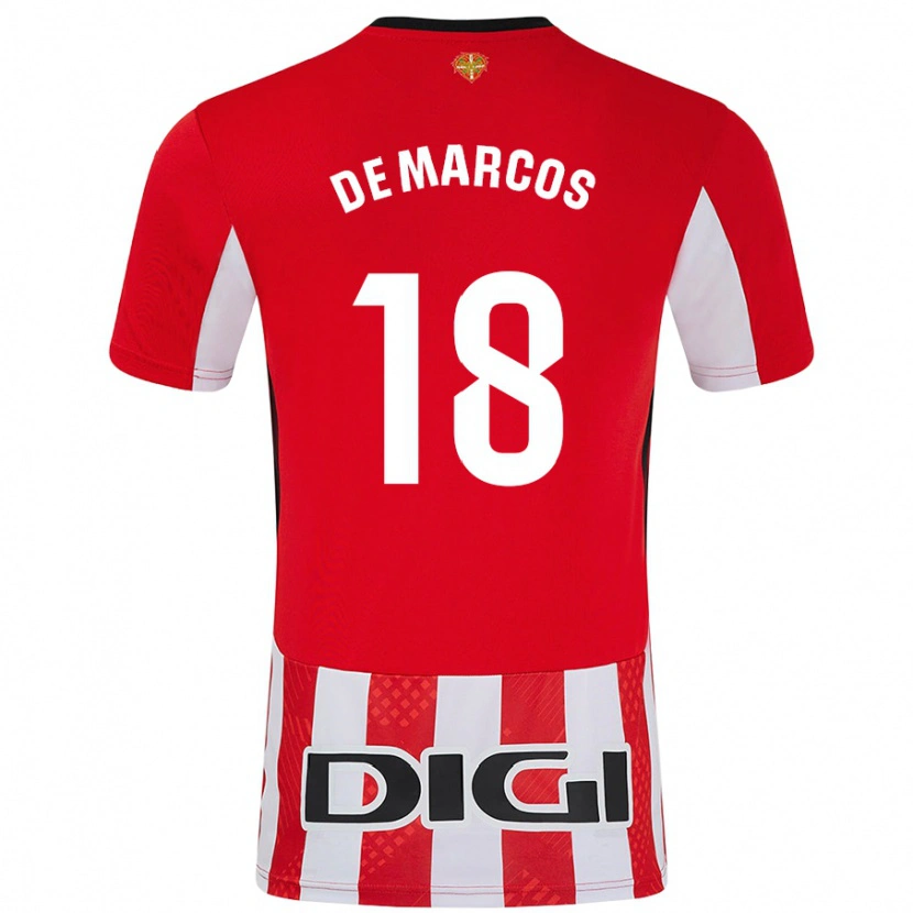 Danxen Kinder Óscar De Marcos #18 Rot Weiß Heimtrikot Trikot 2024/25 T-Shirt