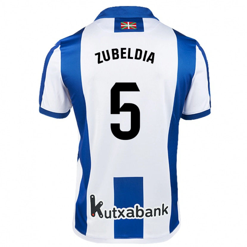 Danxen Kinder Igor Zubeldia #5 Weiß Blau Heimtrikot Trikot 2024/25 T-Shirt