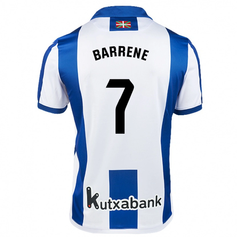 Danxen Kinder Ander Barrenetxea #7 Weiß Blau Heimtrikot Trikot 2024/25 T-Shirt