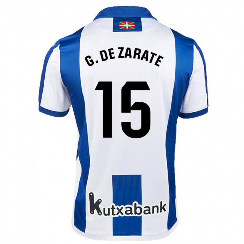 Danxen Kinder Urko González De Zarate #15 Weiß Blau Heimtrikot Trikot 2024/25 T-Shirt