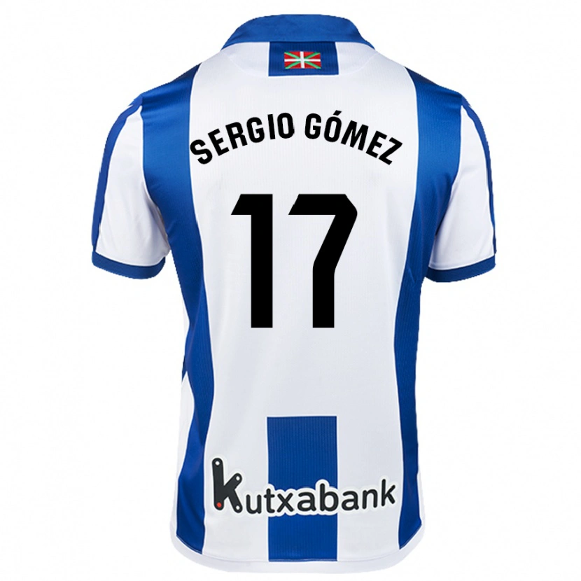 Danxen Kinder Sergio Gómez #17 Weiß Blau Heimtrikot Trikot 2024/25 T-Shirt