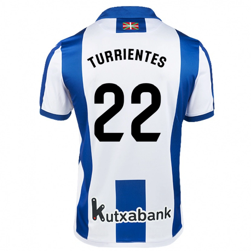 Danxen Kinder Beñat Turrientes #22 Weiß Blau Heimtrikot Trikot 2024/25 T-Shirt