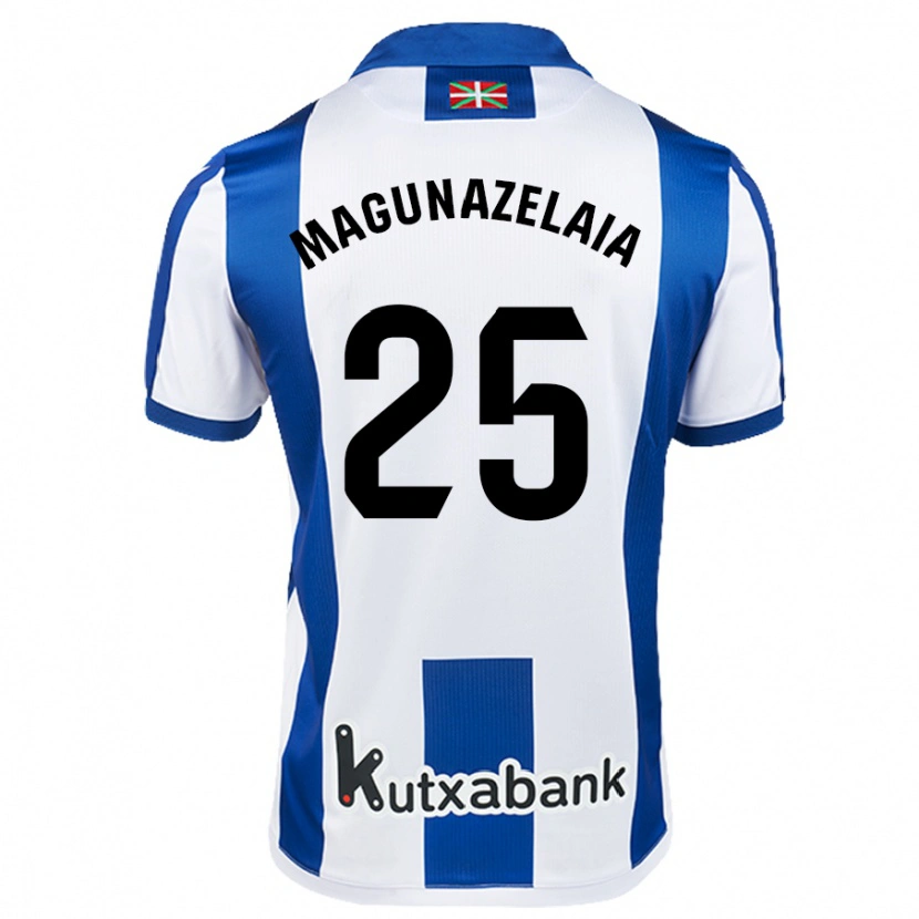 Danxen Kinder Jon Magunazelaia #25 Weiß Blau Heimtrikot Trikot 2024/25 T-Shirt