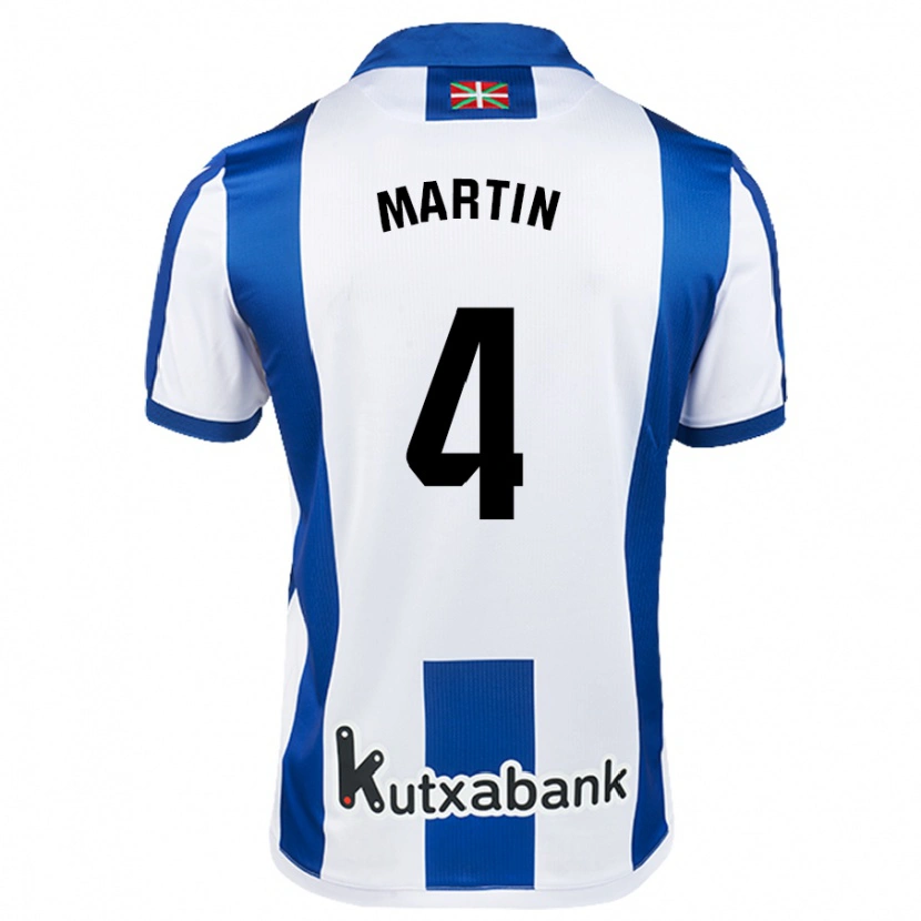 Danxen Kinder Jon Martín #4 Weiß Blau Heimtrikot Trikot 2024/25 T-Shirt