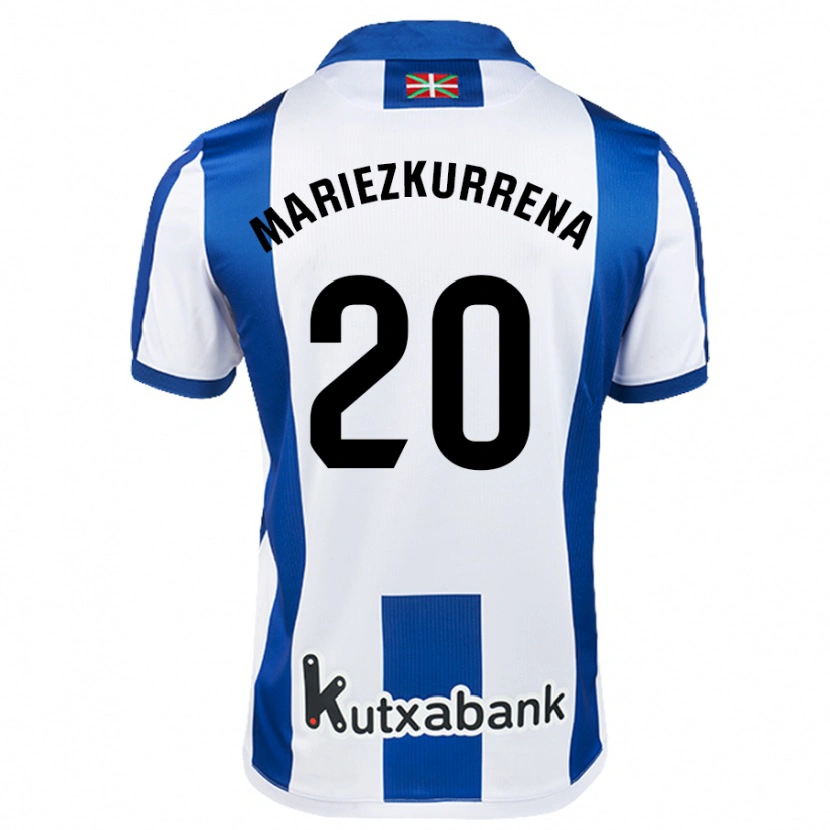 Danxen Kinder Arkaitz Mariezkurrena #20 Weiß Blau Heimtrikot Trikot 2024/25 T-Shirt