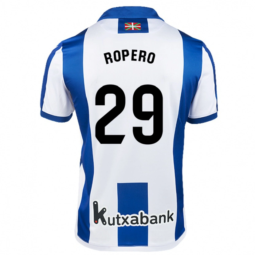 Danxen Kinder Iker Ropero #29 Weiß Blau Heimtrikot Trikot 2024/25 T-Shirt