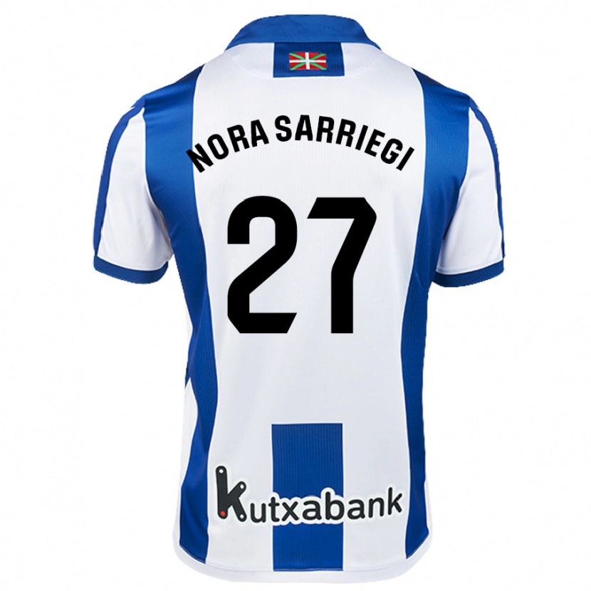 Danxen Kinder Nora Sarriegi Galdos #27 Weiß Blau Heimtrikot Trikot 2024/25 T-Shirt