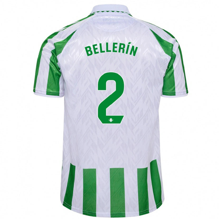 Danxen Kinder Héctor Bellerín #2 Grün Weiße Streifen Heimtrikot Trikot 2024/25 T-Shirt