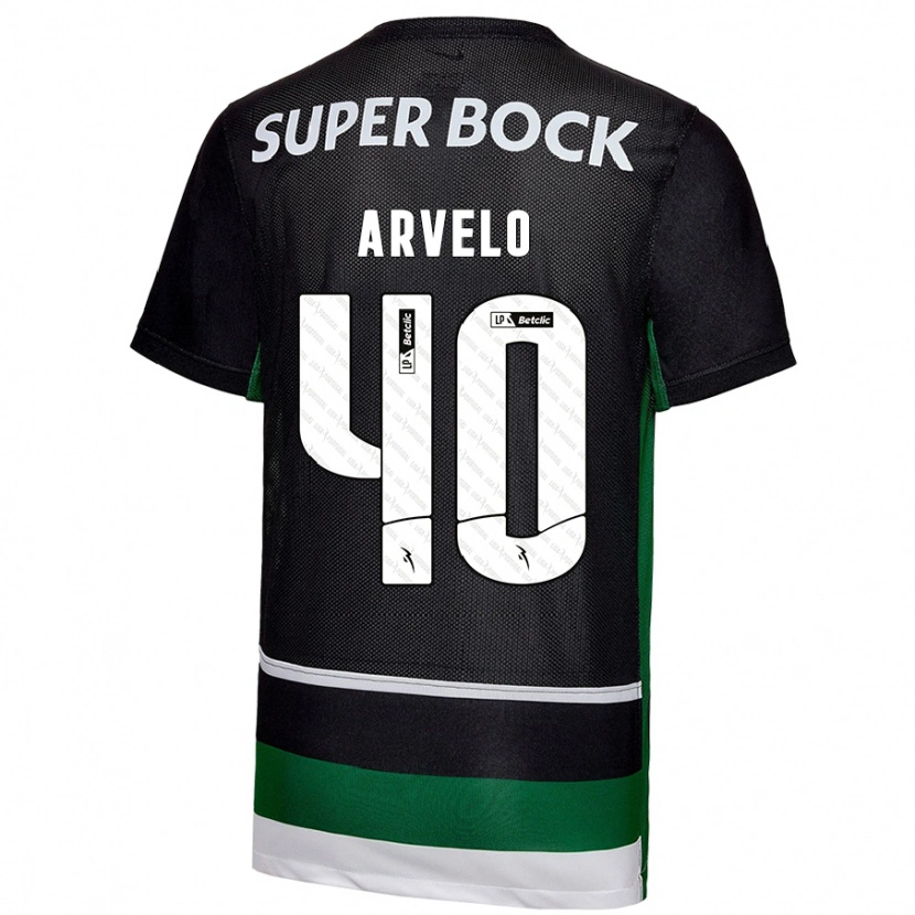 Danxen Kinder Adam Arvelo #40 Schwarz Weiß Grün Heimtrikot Trikot 2024/25 T-Shirt