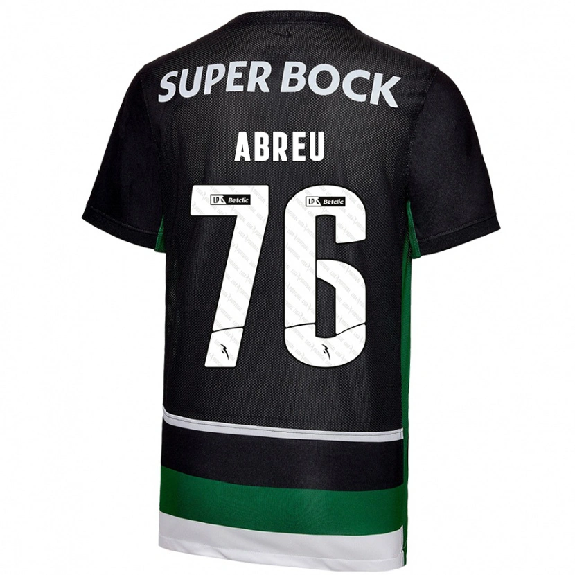 Danxen Kinder Diogo Abreu #76 Schwarz Weiß Grün Heimtrikot Trikot 2024/25 T-Shirt