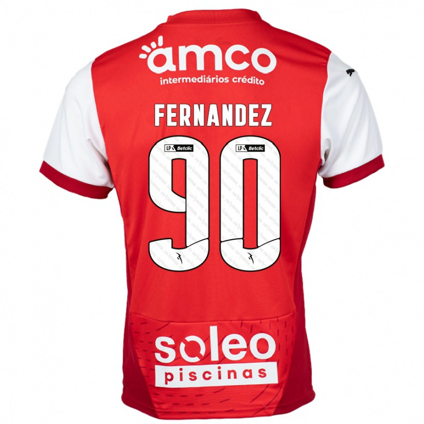 Danxen Kinder Roberto Fernández #90 Rot Weiß Heimtrikot Trikot 2024/25 T-Shirt