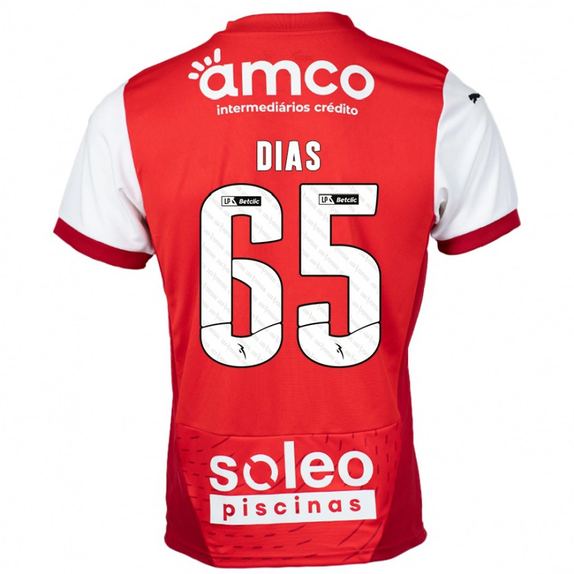 Danxen Kinder Leandro Dias #65 Rot Weiß Heimtrikot Trikot 2024/25 T-Shirt