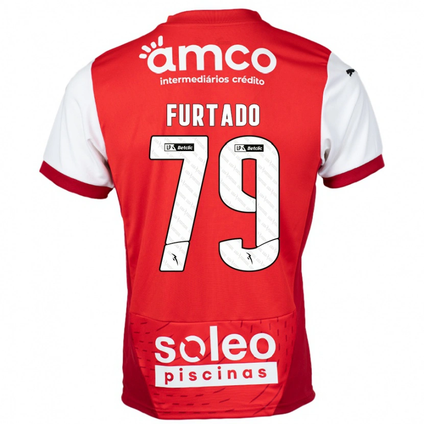 Danxen Kinder Rúben Furtado #79 Rot Weiß Heimtrikot Trikot 2024/25 T-Shirt