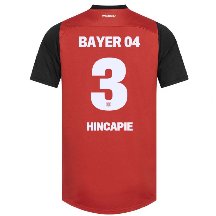 Danxen Kinder Piero Hincapié #3 Rot Schwarz Heimtrikot Trikot 2024/25 T-Shirt