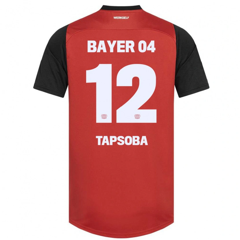 Danxen Kinder Edmond Tapsoba #12 Rot Schwarz Heimtrikot Trikot 2024/25 T-Shirt